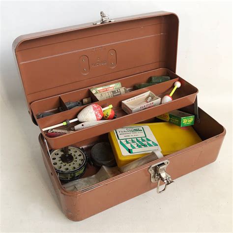 vintage tackle box metal|vintage tackle boxes full.